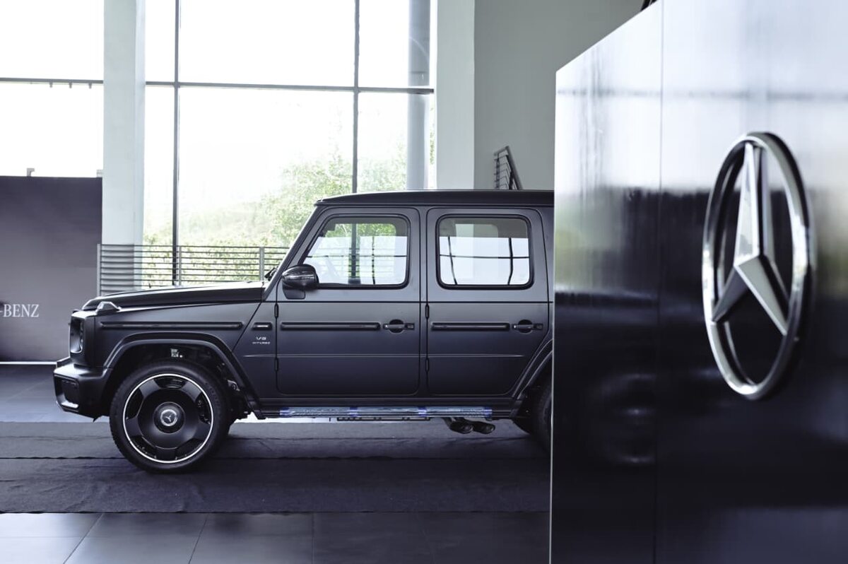 Mercedes-AMG G-Class presented under showroom light
